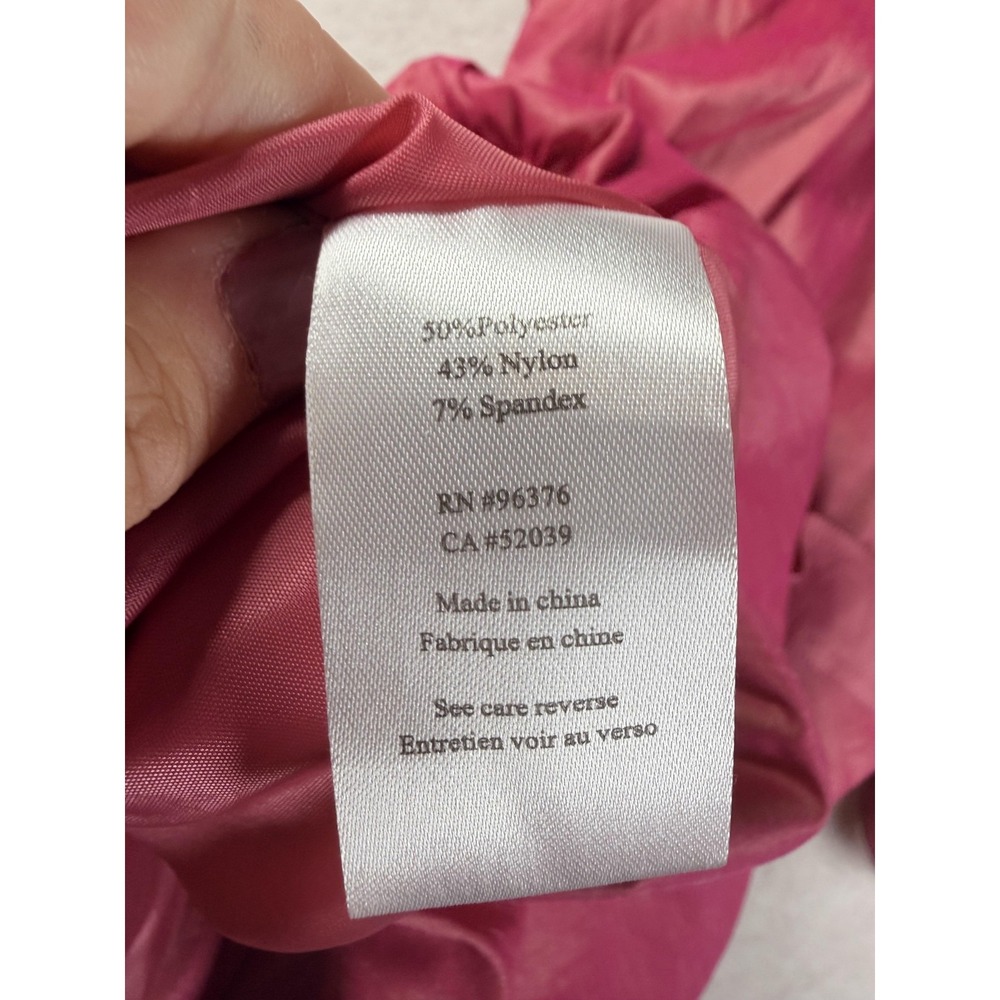 Samuel Dong Dress Womens S Pink Ruffle High Neck Bubble Hem Fit & Flare Party - Picture 8 of 14